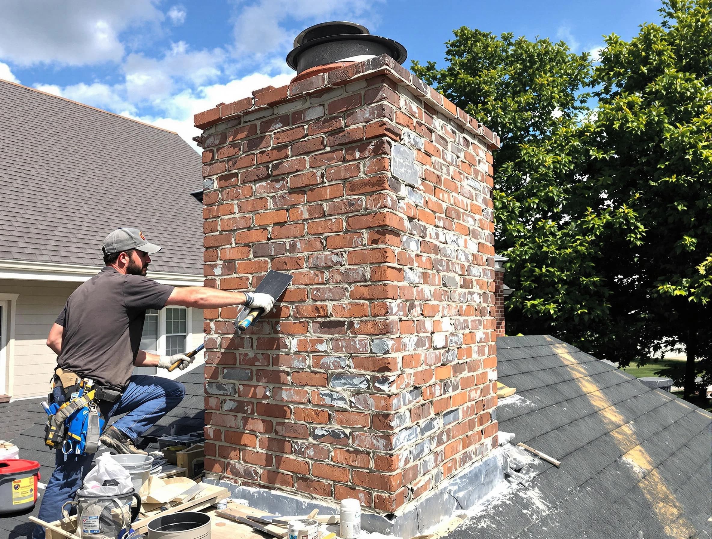 Completed chimney rebuild by Pleasant View Chimney Sweep in Pleasant View, TN