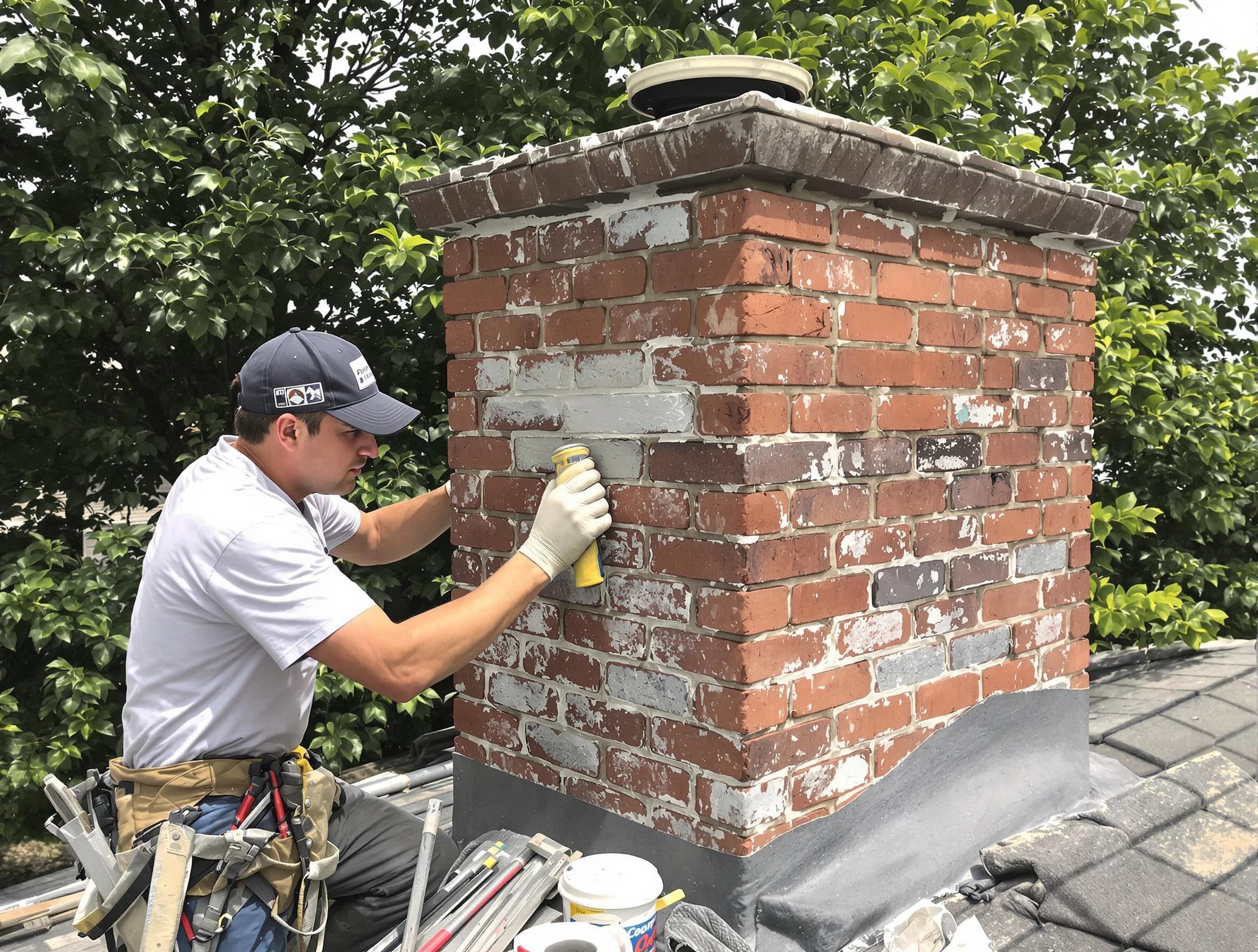 Pleasant View Chimney Sweep restoring an aging chimney in Pleasant View, TN