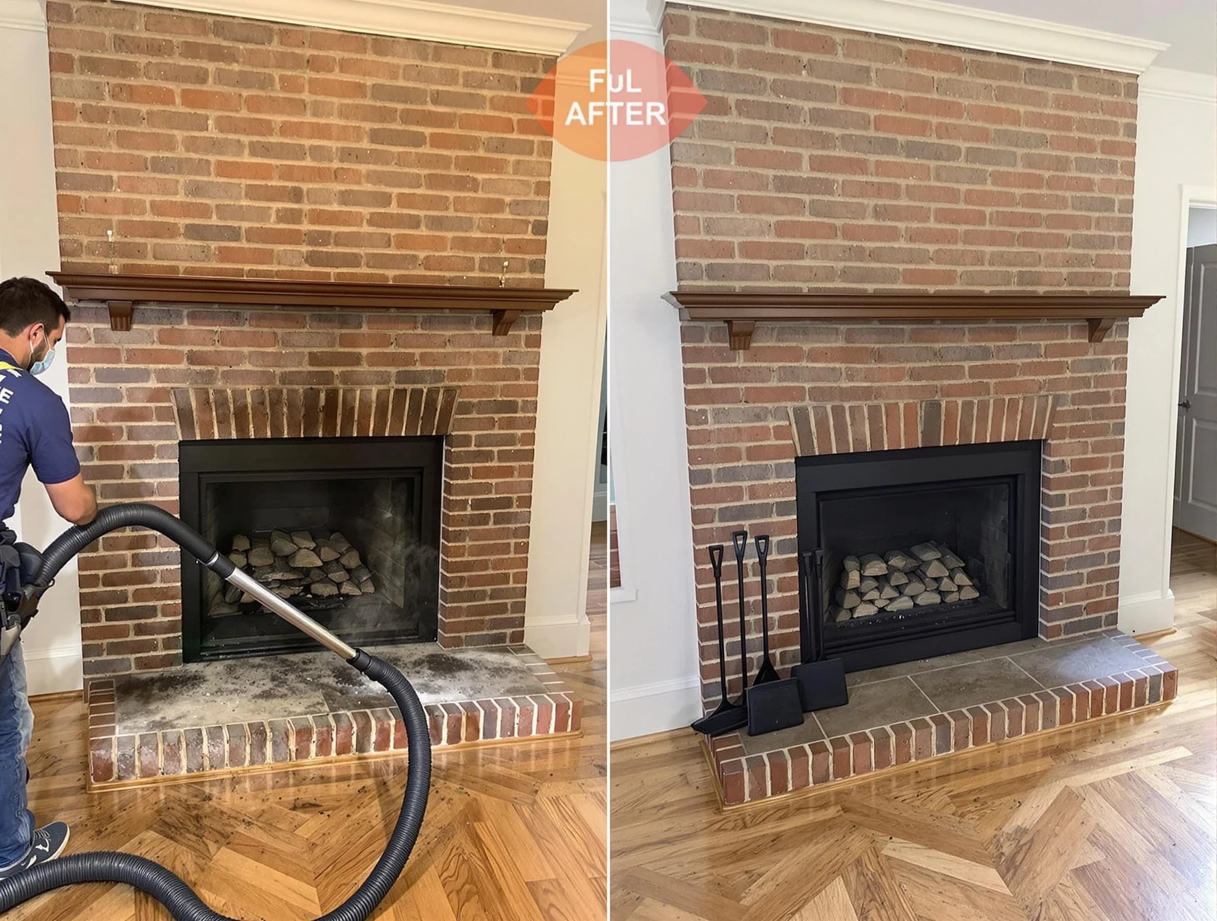 Pleasant View Chimney Sweep carefully sanitizing a fireplace in Pleasant View, TN