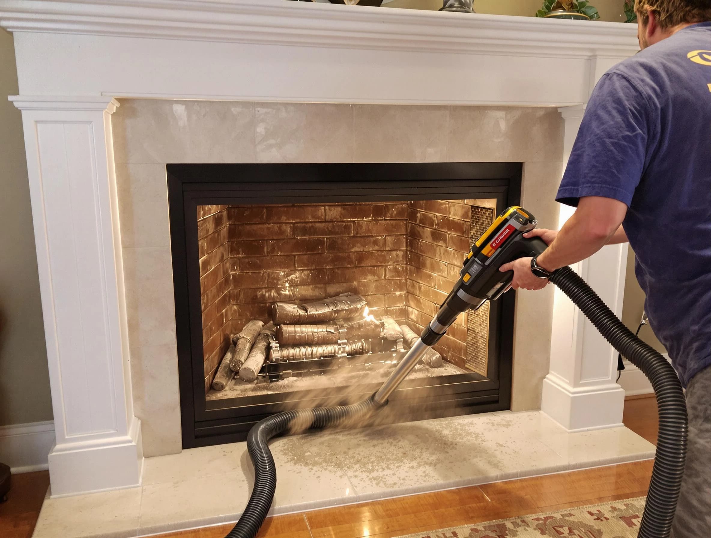Fireplace cleaning performed by Pleasant View Chimney Sweep in Pleasant View, TN