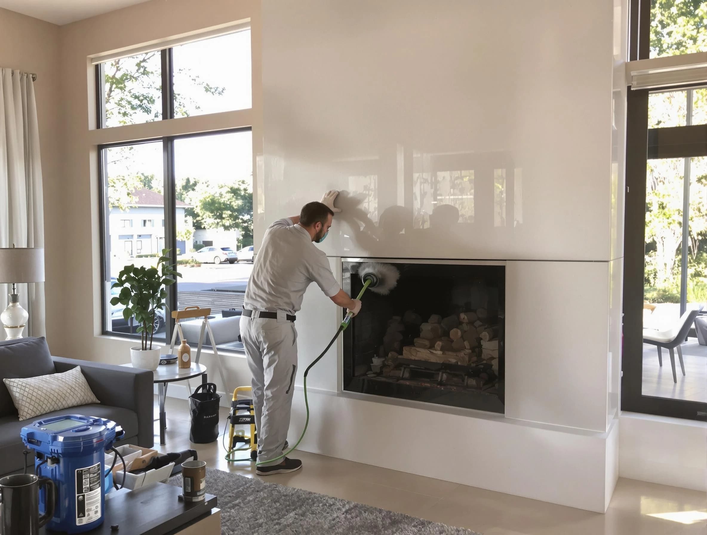 Pleasant View Chimney Sweep performing thorough soot removal in Pleasant View, TN