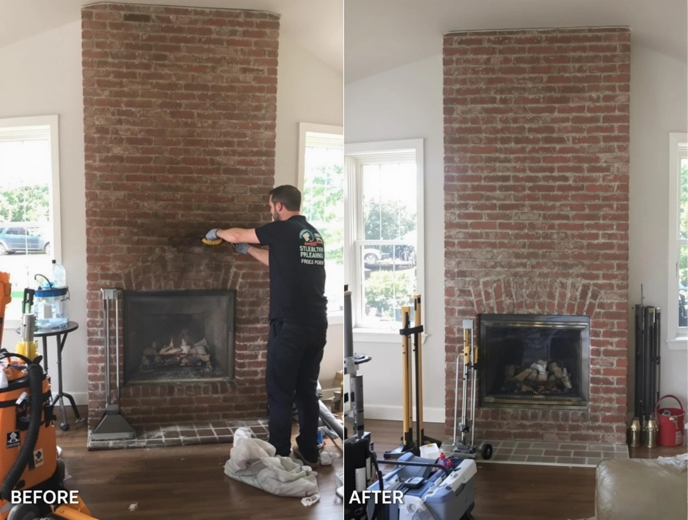 Finished chimney sweeping service by Pleasant View Chimney Sweep in Pleasant View, TN