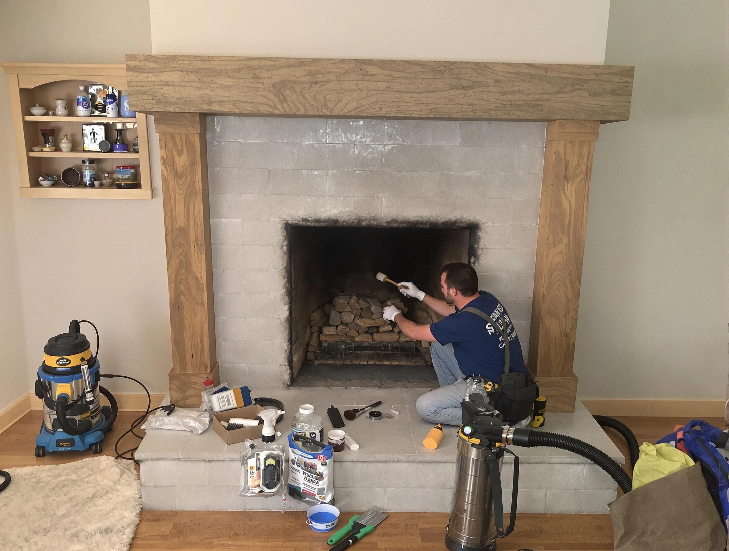 Detailed creosote removal process by Pleasant View Chimney Sweep in Pleasant View, TN