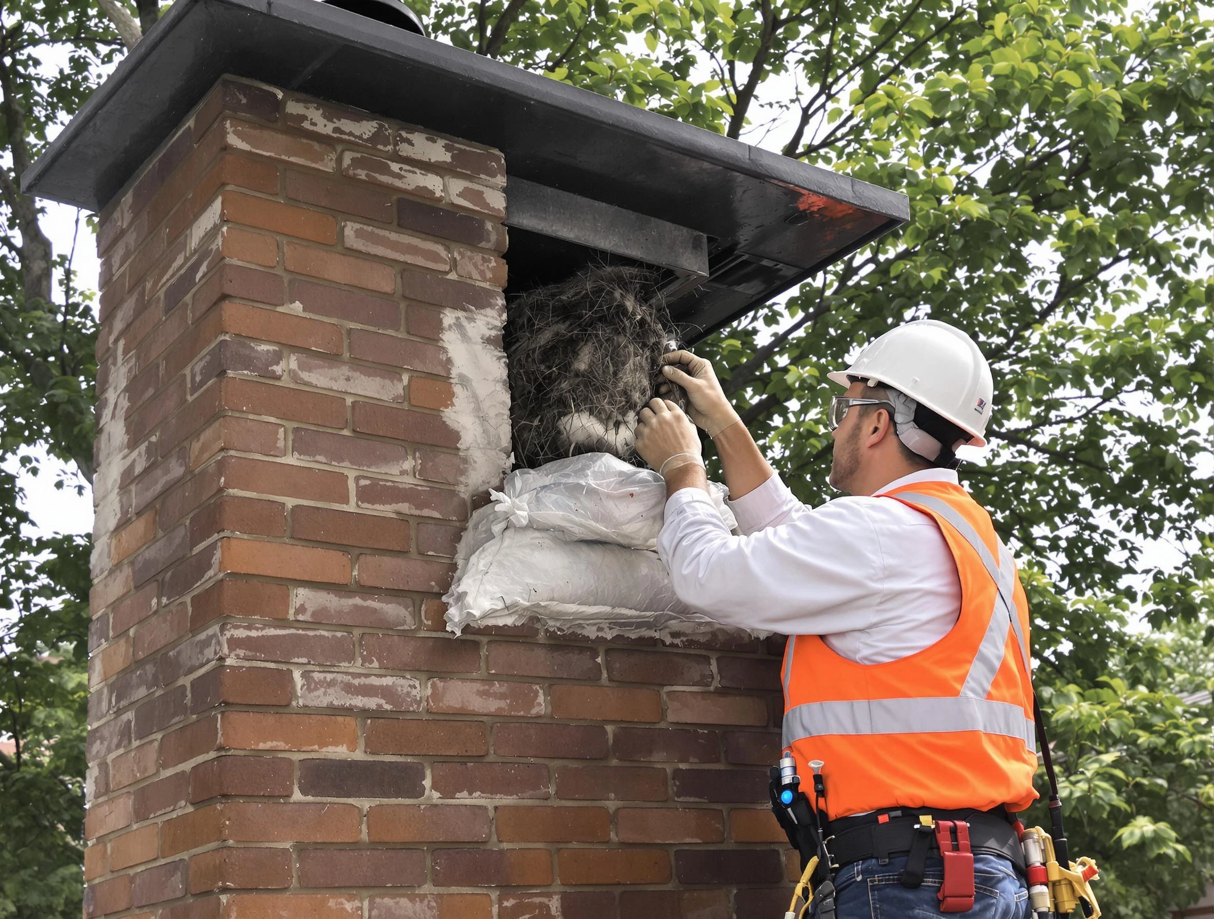 Humane removal of debris and animals by Pleasant View Chimney Sweep in Pleasant View, TN