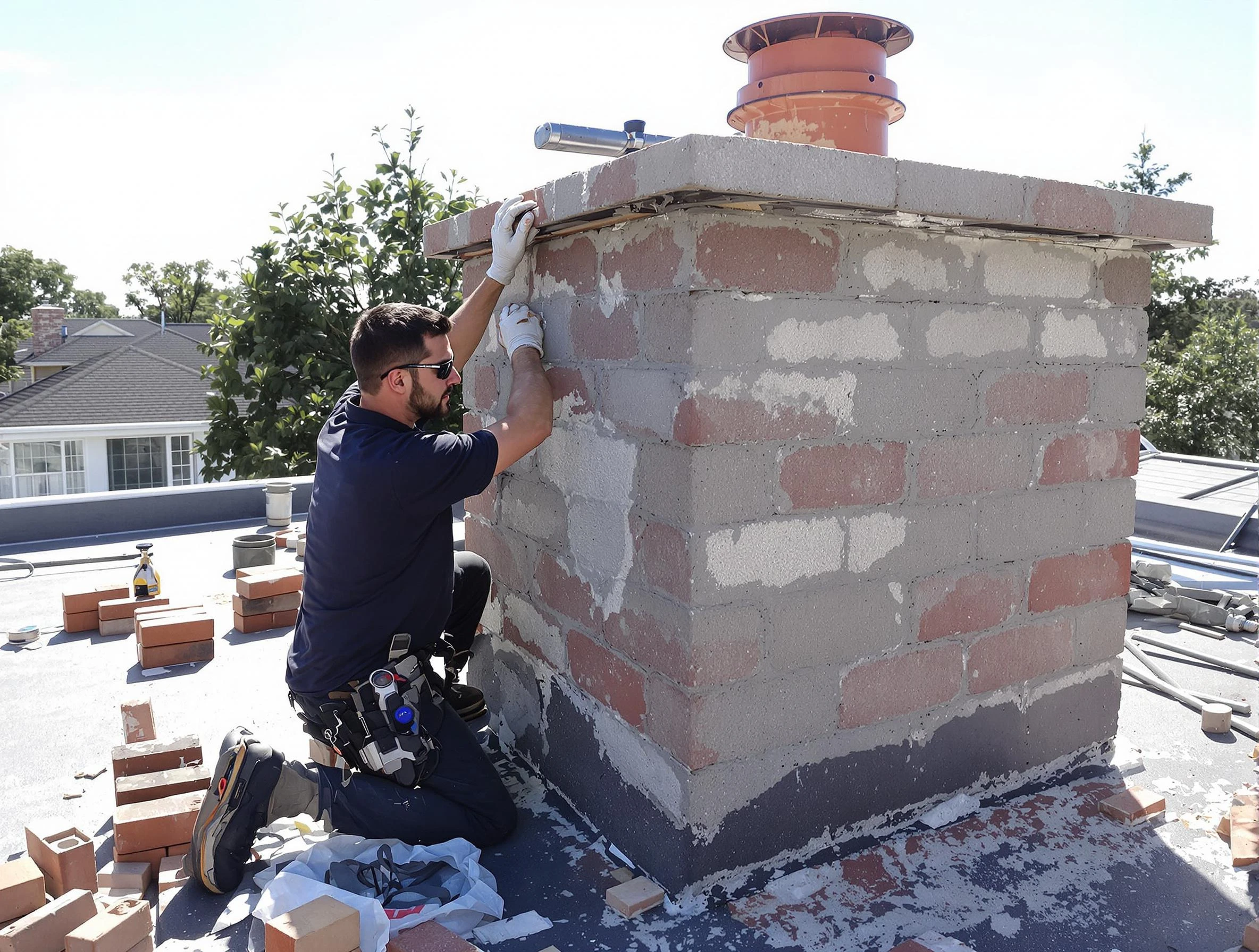 Advanced chimney repair process by Pleasant View Chimney Sweep in Pleasant View, TN