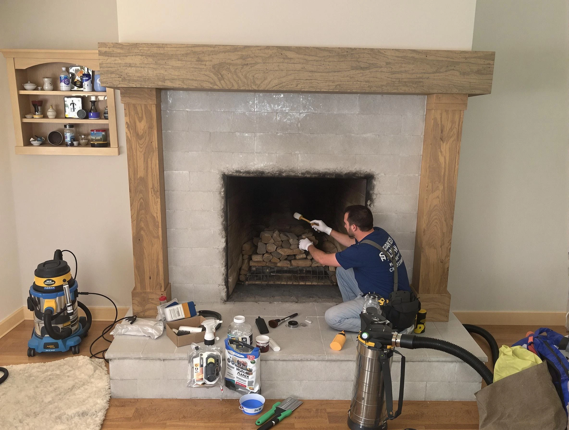 Detailed creosote removal process by Pleasant View Chimney Sweep in Pleasant View, TN