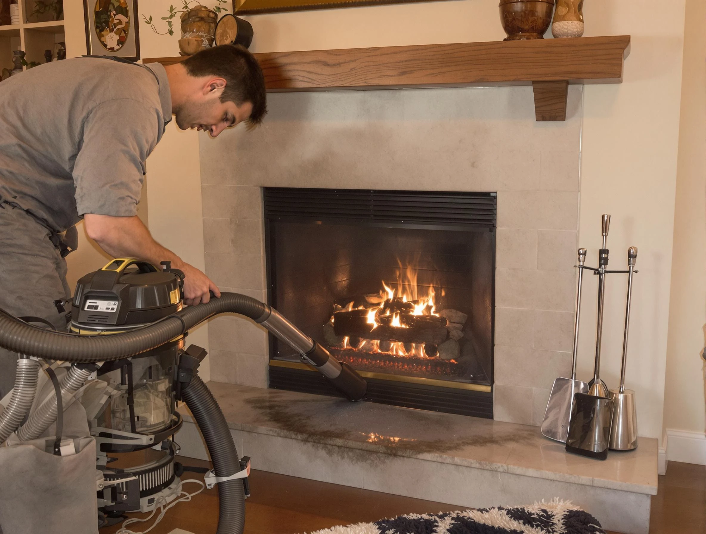 Routine fireplace upkeep by Pleasant View Chimney Sweep in Pleasant View, TN